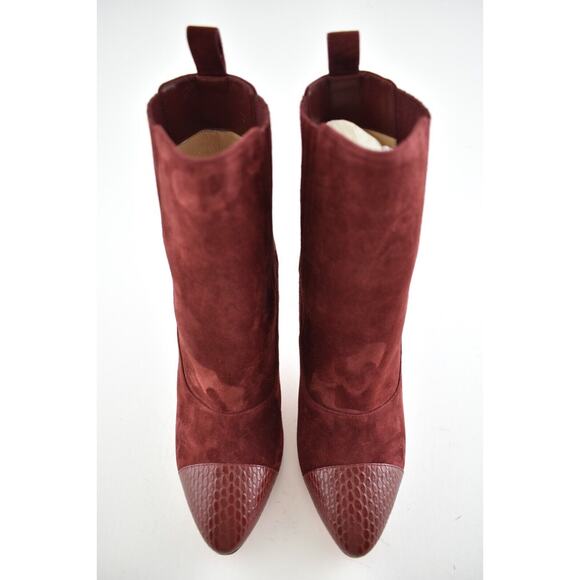 Christian Louboutin Me In The 90S 85 Tanin Red Suede Short Heel Ankle Boot 40.5 - Picture 4 of 8